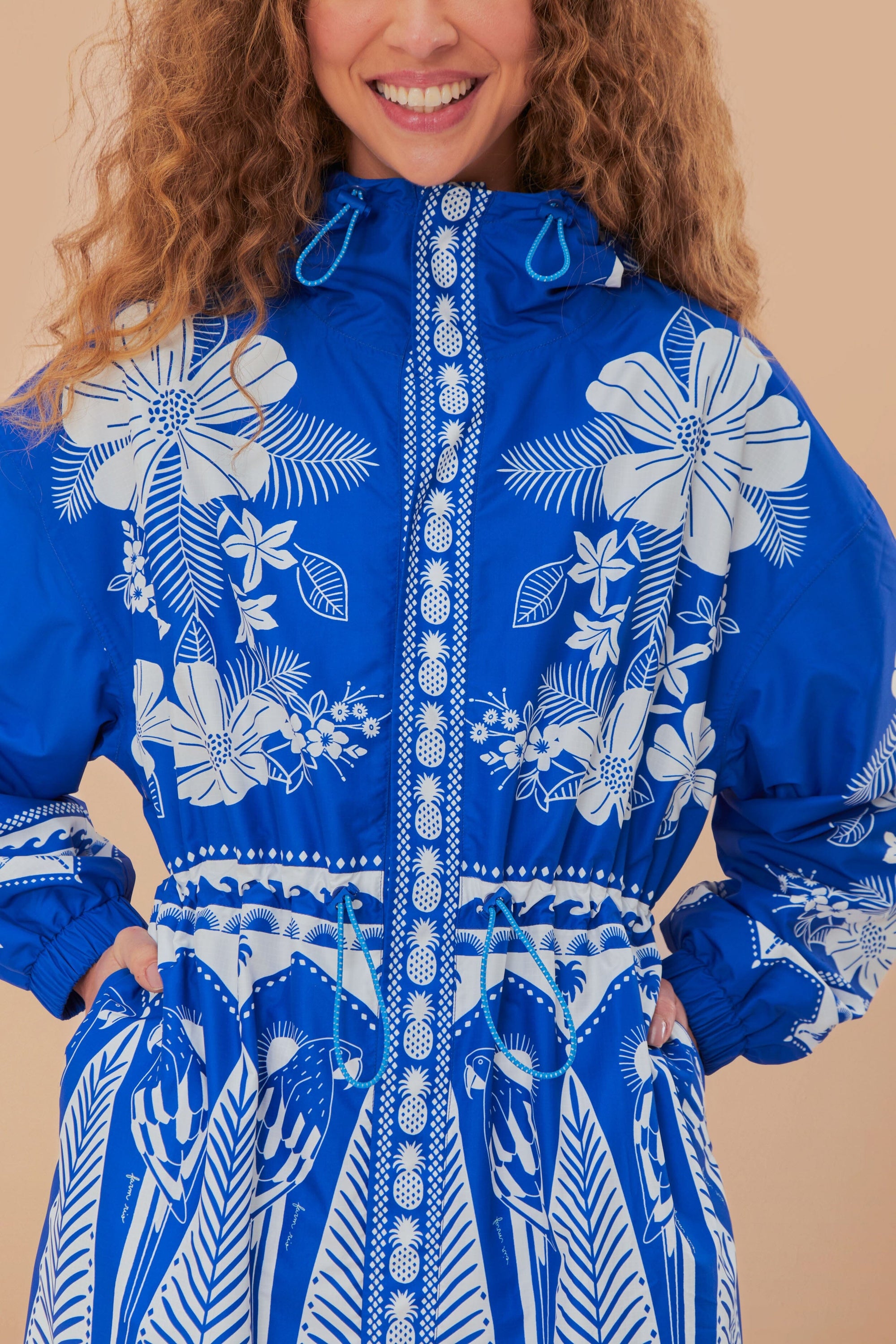 Imperméable long Macaw Elegace - Bleu
