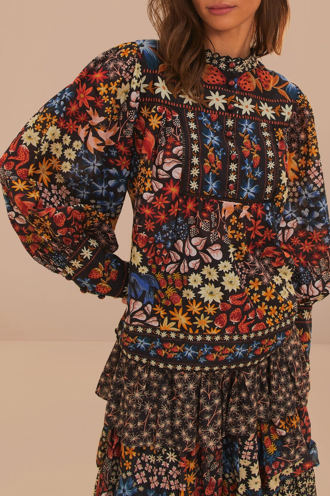 Blouse Jujus Garden en coton - Multicolore