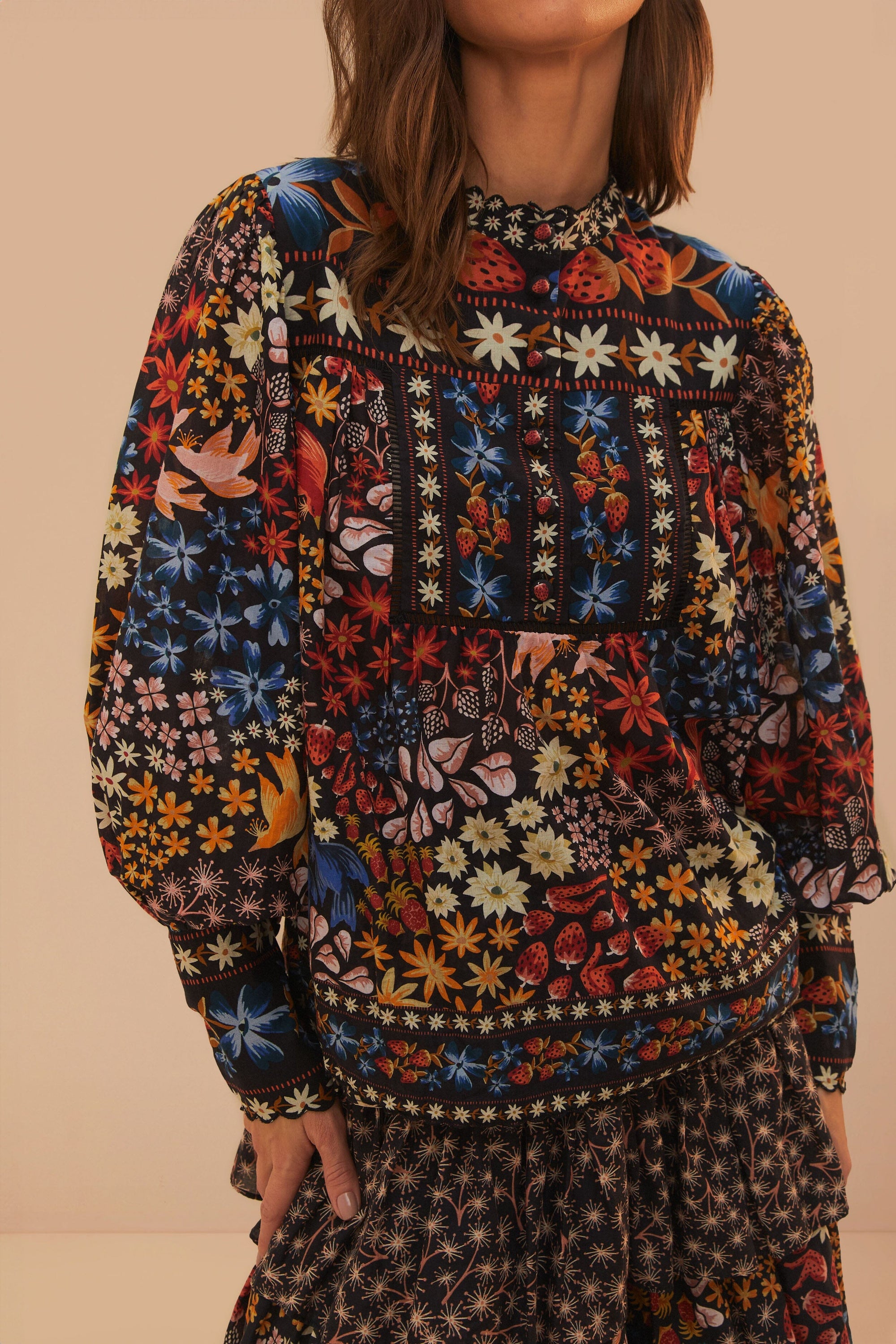 Blouse Jujus Garden en coton - Multicolore