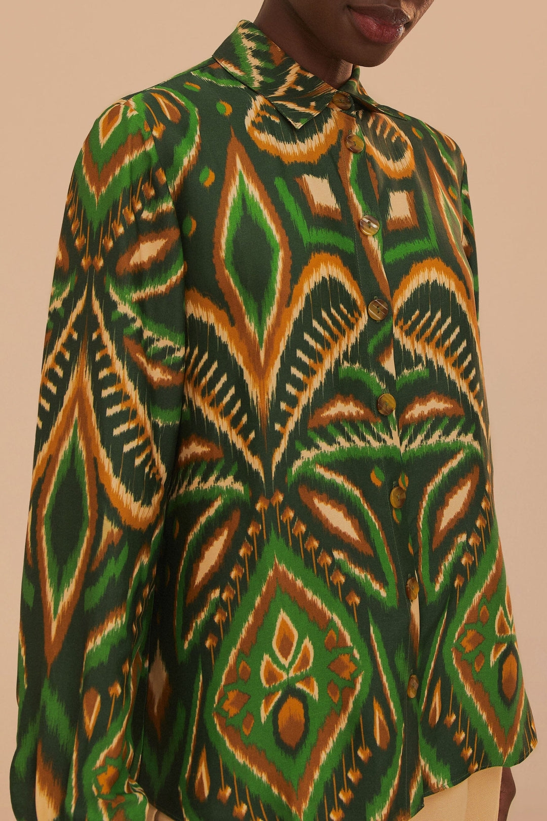 Chemise Ikat Ananas - Vert