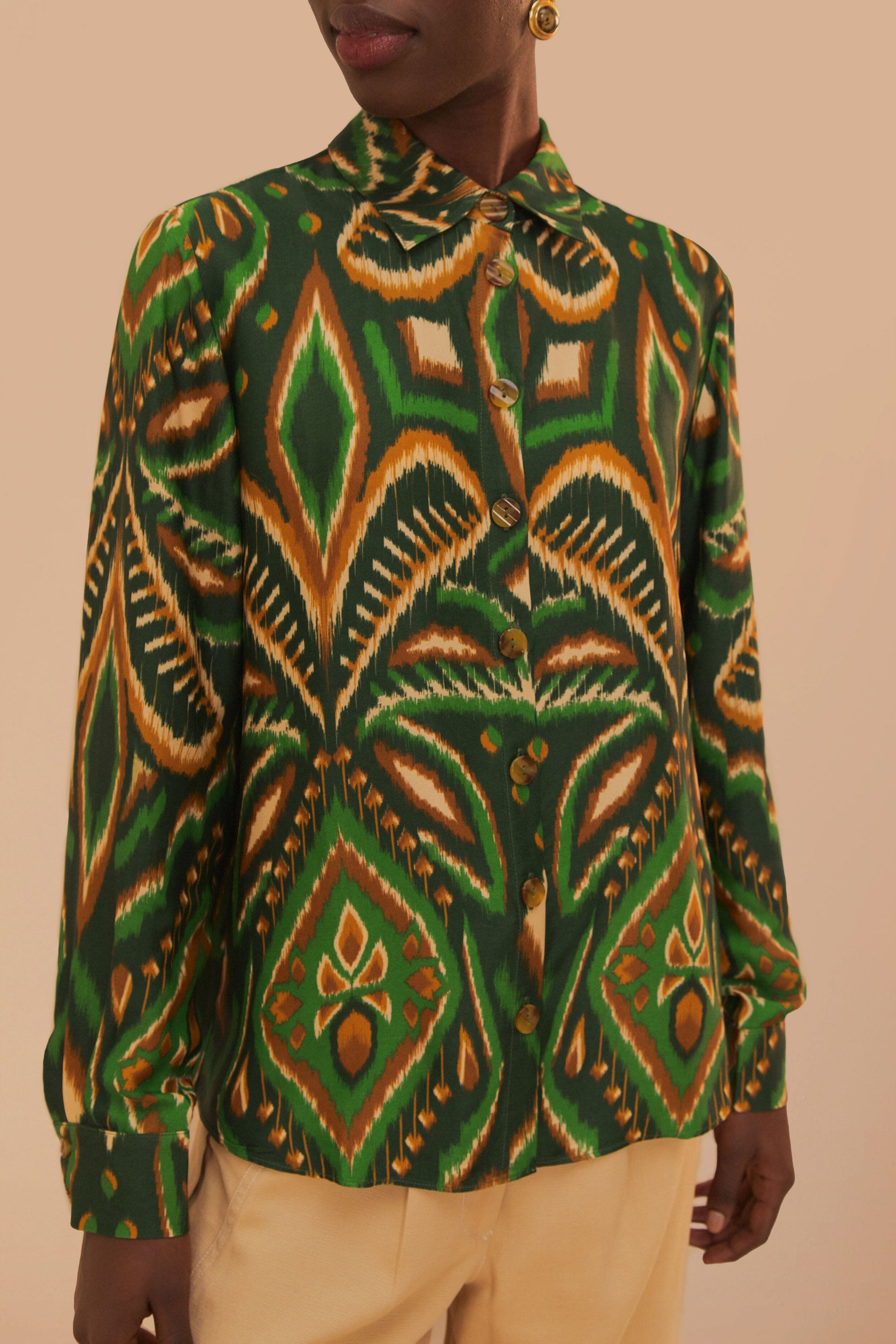 Chemise Ikat Ananas - Vert