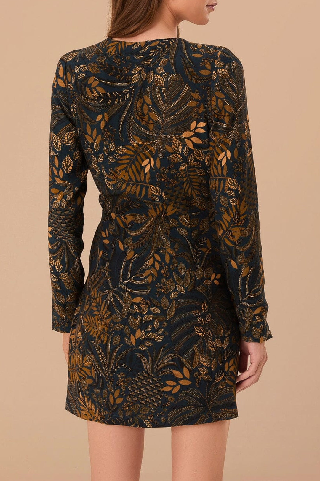 Robe courte portefeuille Dotted Forest - Noir
