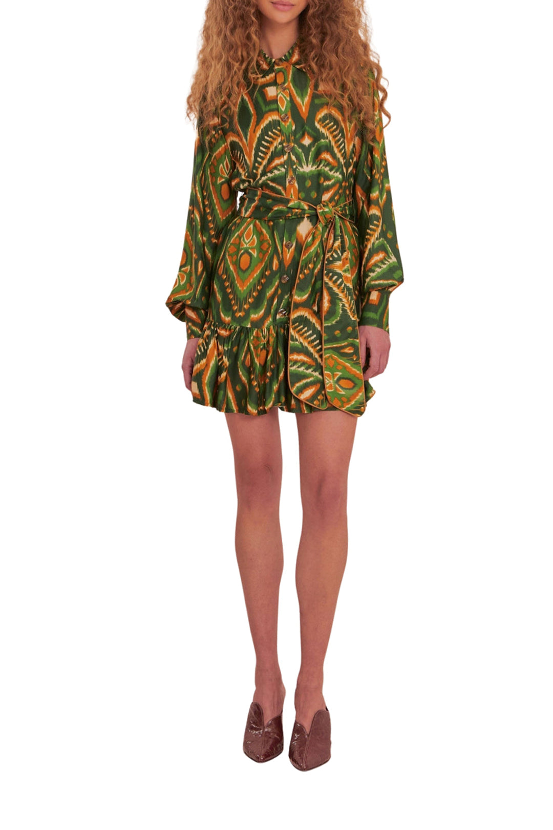 Robe courte Ikat Ananas - Vert