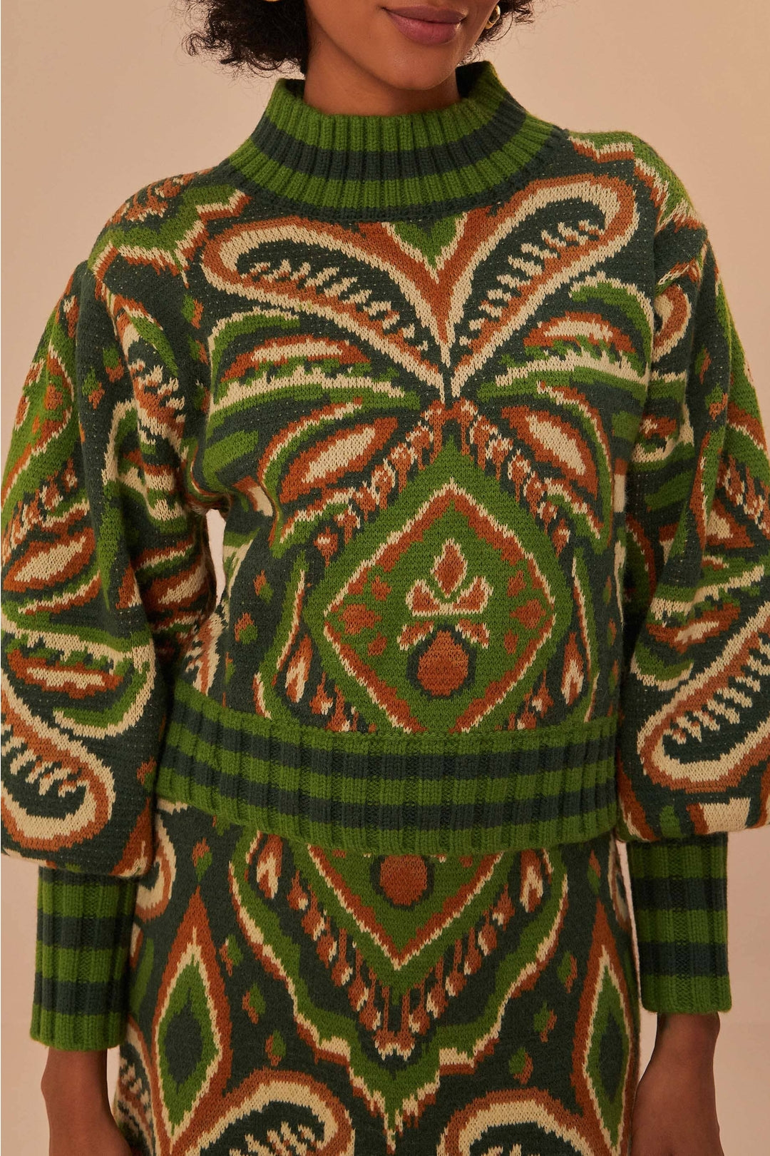 Pull Ikat Ananas - Vert