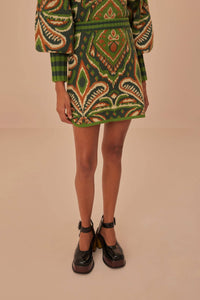 Jupe Ikat Ananas en maille - Vert