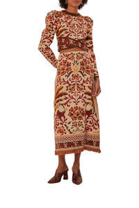 Pull court croisé en maille - Beige