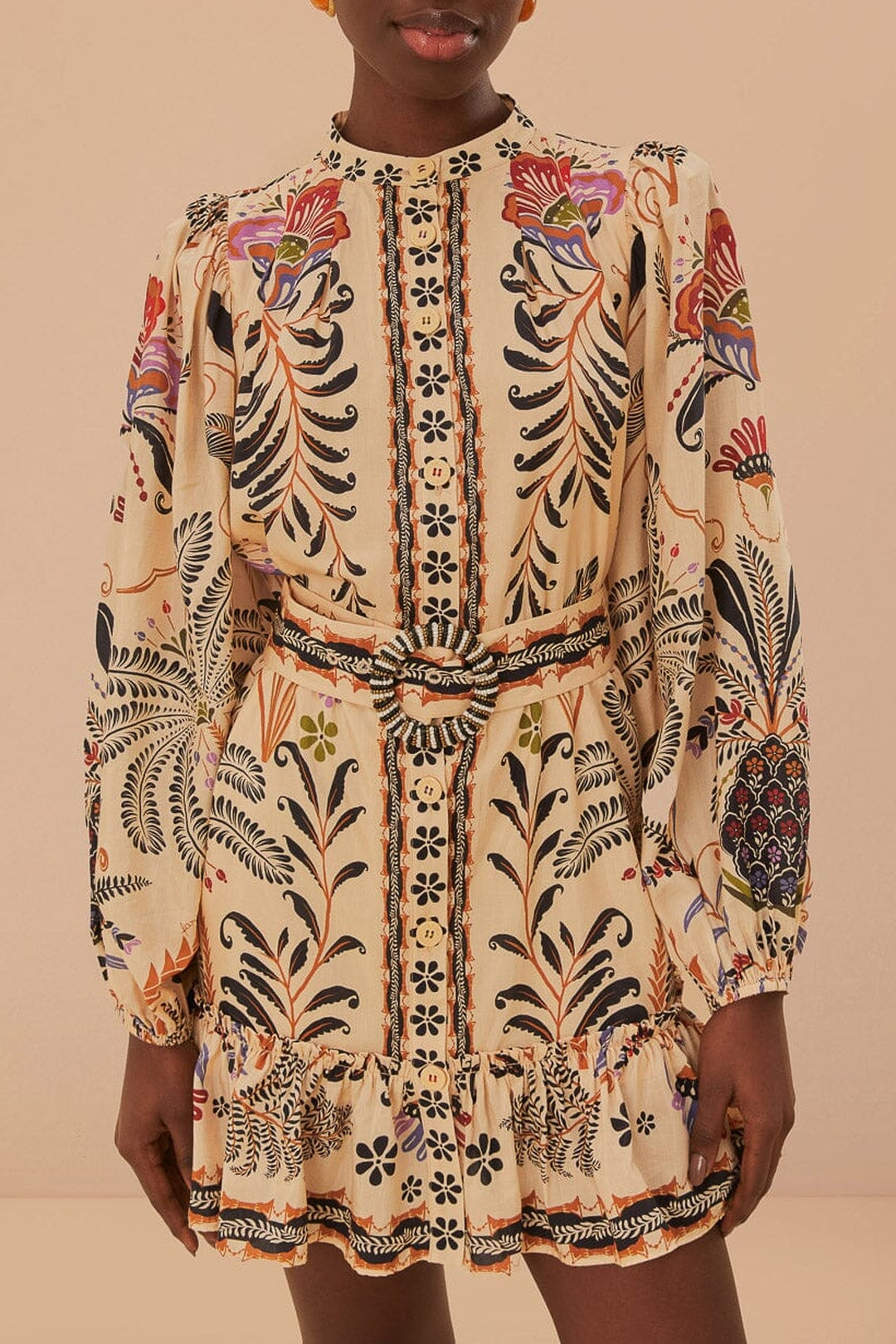 Robe courte Classic Nature Sand en coton - Beige