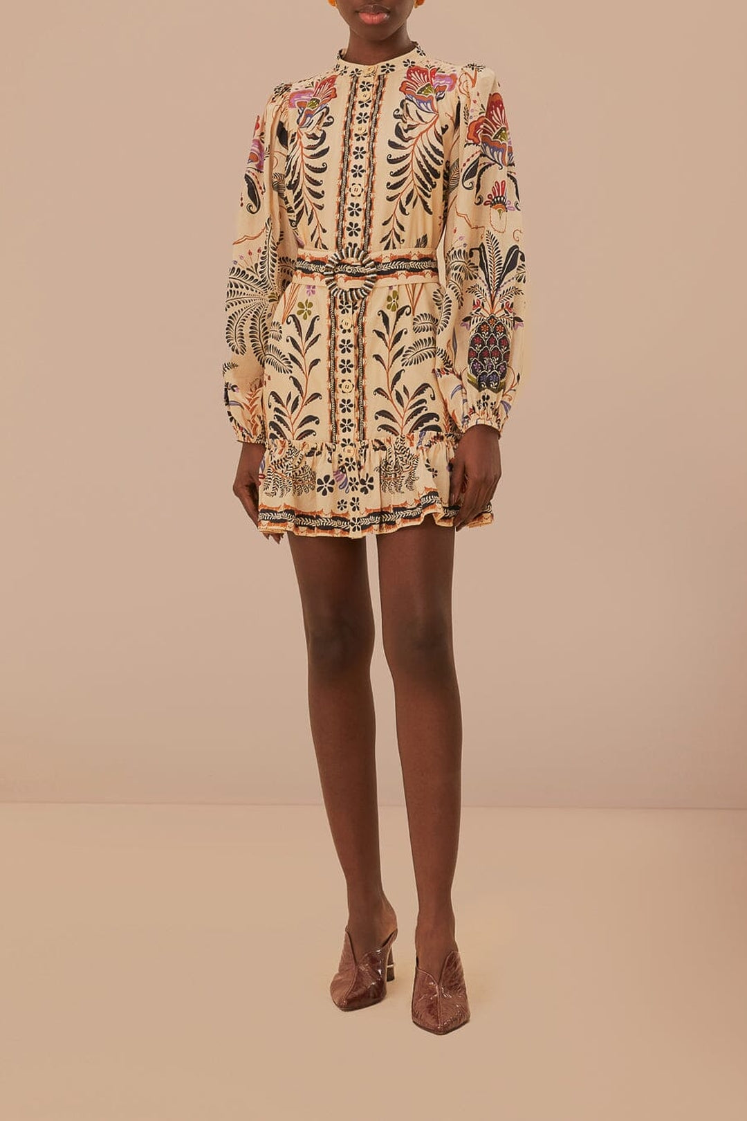 Robe courte Classic Nature Sand en coton - Beige