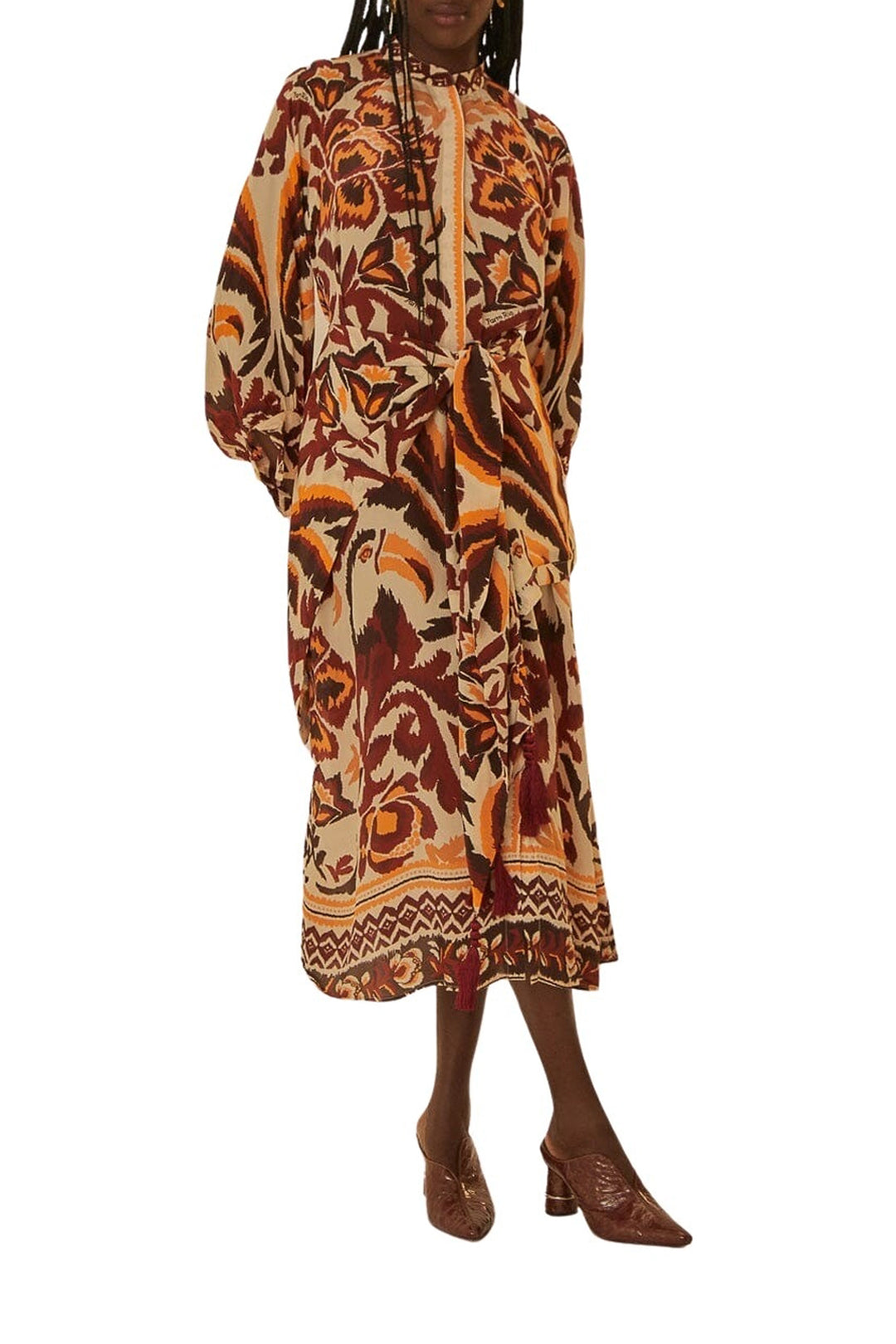 Robe midi Toucans Scarf - Rouge