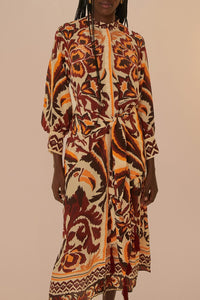 Robe midi Toucans Scarf - Rouge