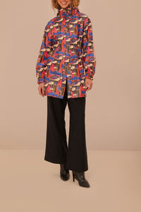 Imperméable court Mushrooms sauvages - Rouge