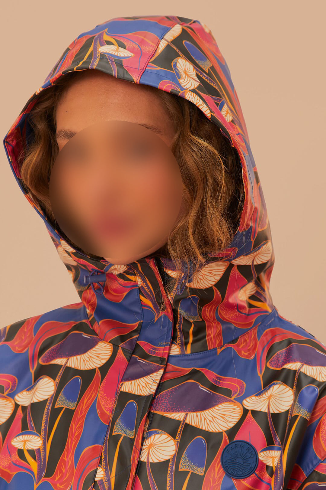 Imperméable court Mushrooms sauvages - Rouge