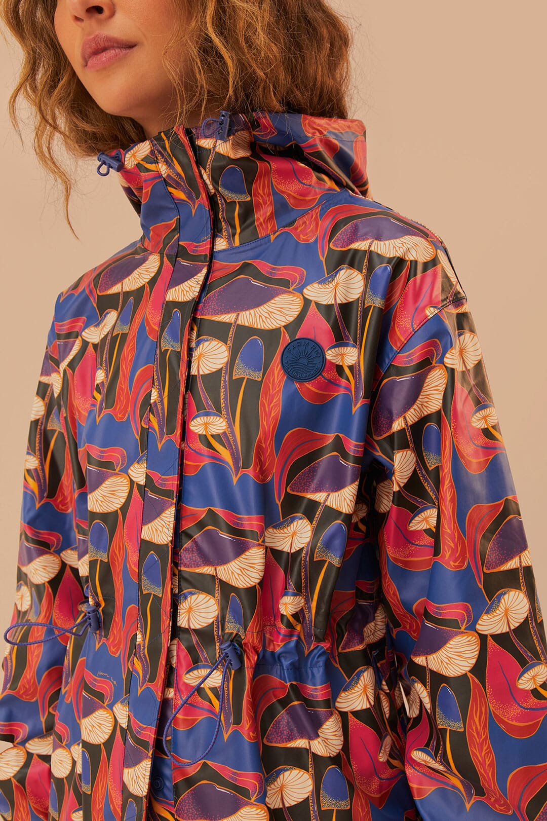 Imperméable court Mushrooms sauvages - Rouge