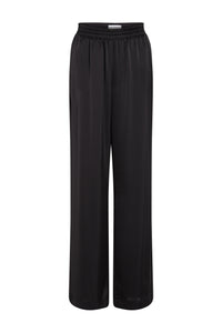 Pantalon évasé à ceinture élastique - Black