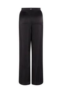 Pantalon évasé à ceinture élastique - Black