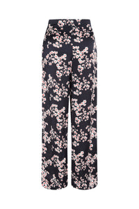 Pantalon évasé à imprimé fleurs - Black Sakura