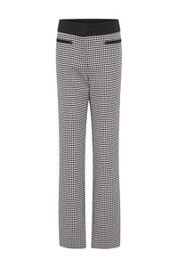Pantalon à motif pied de poule en laine - Black Pied De Poule
