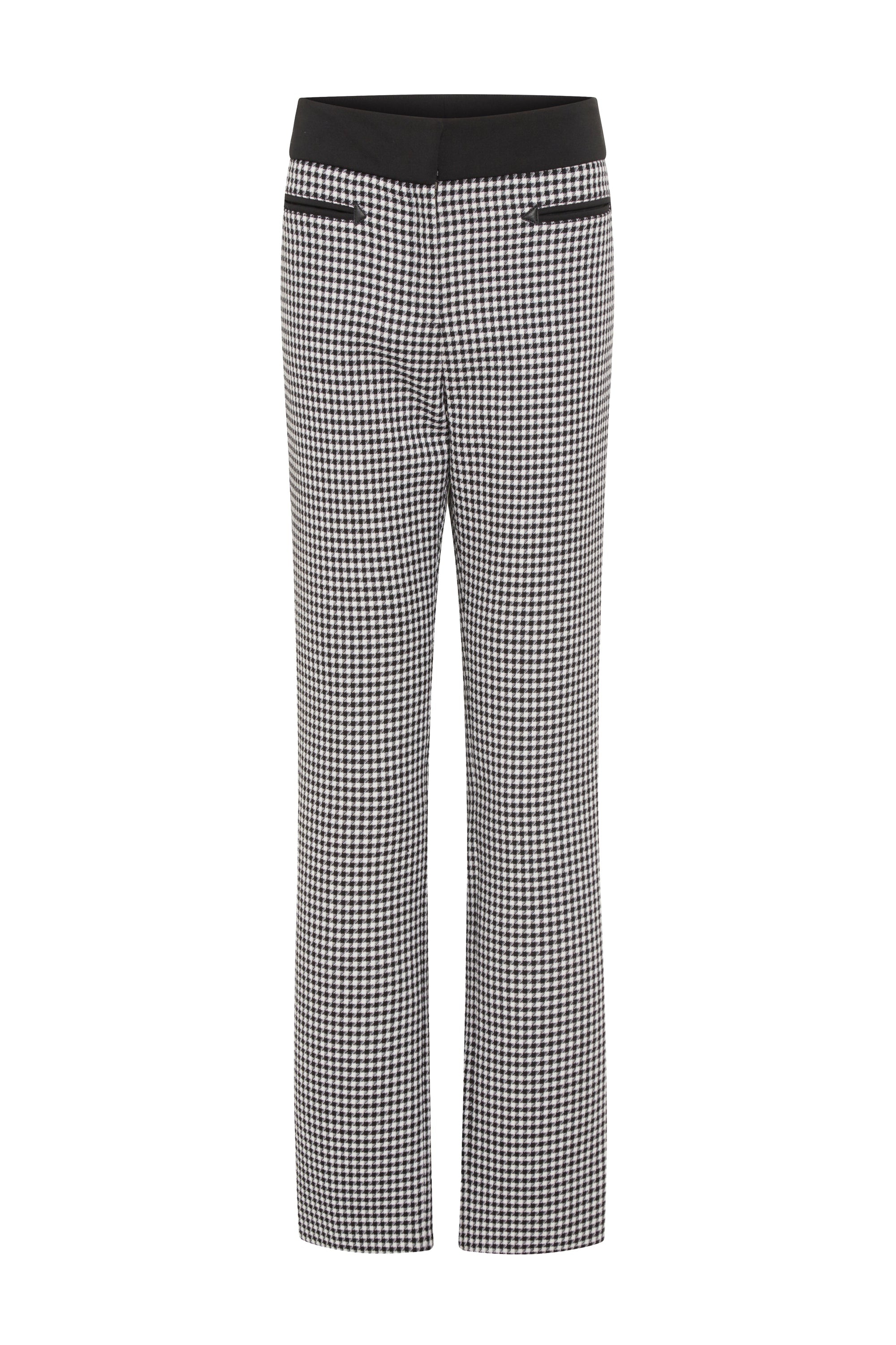 Pantalon à motif pied de poule en laine - Black Pied De Poule