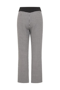 Pantalon à motif pied de poule en laine - Black Pied De Poule