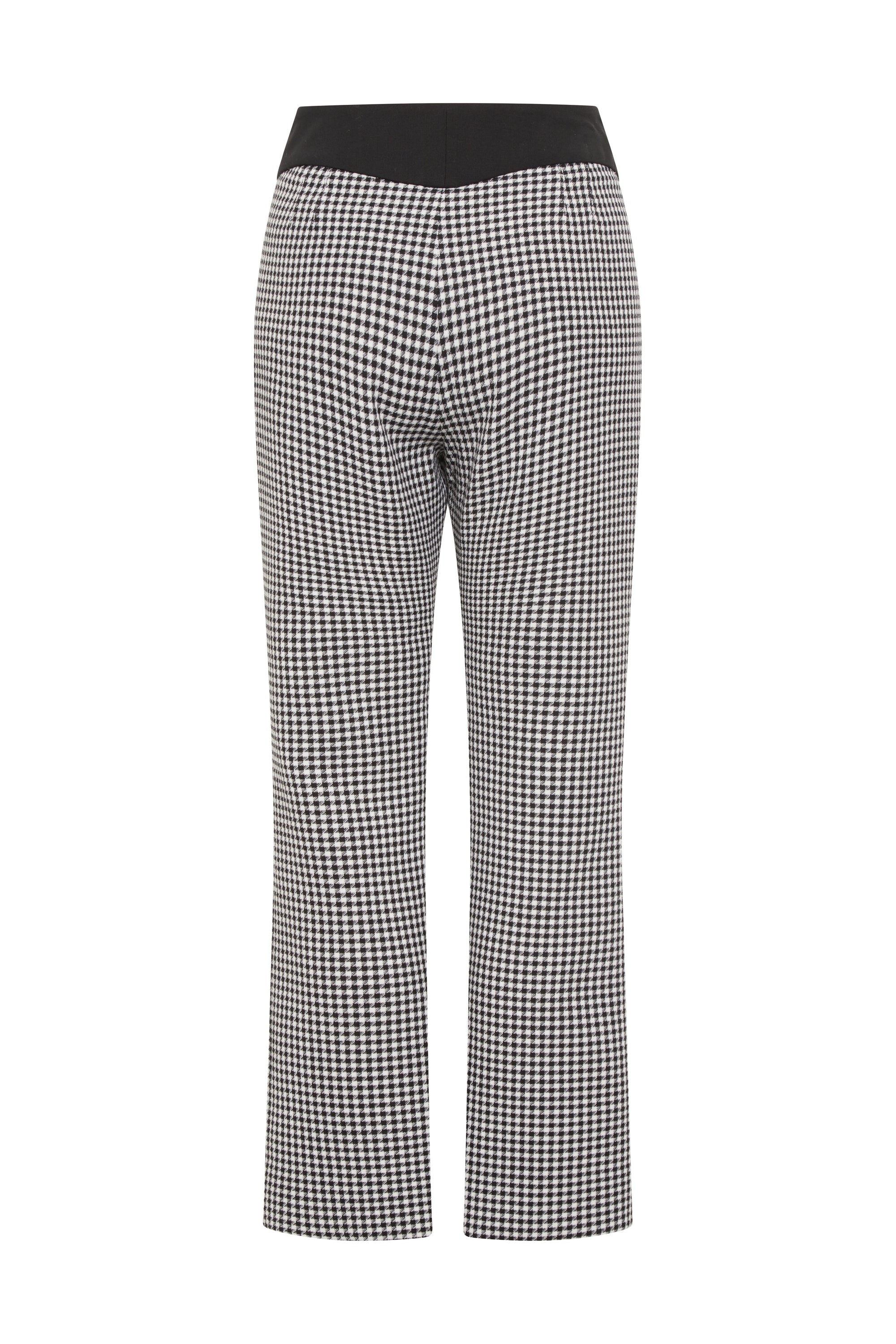 Pantalon à motif pied de poule en laine - Black Pied De Poule
