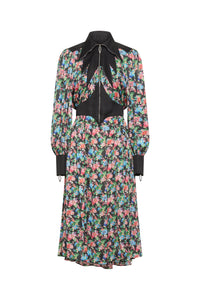 Robe zippée à fleurs - Black Mecanic Flower