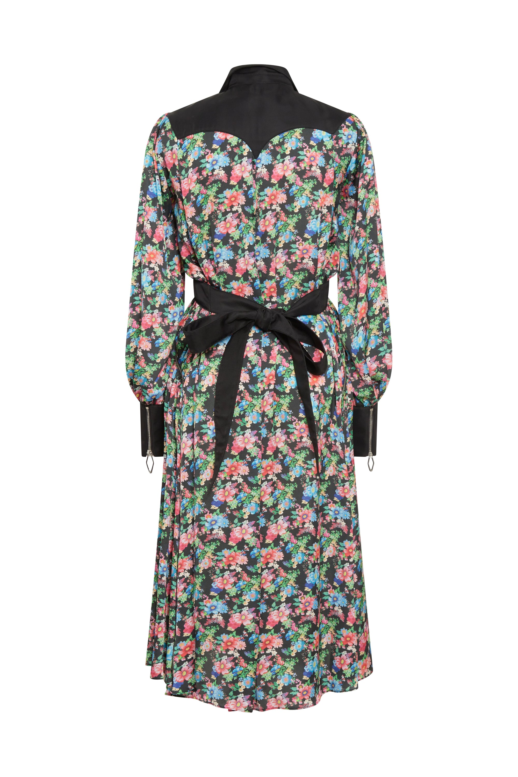 Robe zippée à fleurs - Black Mecanic Flower