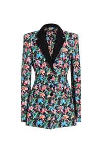 Veste blazer à imprimé liberty - Black Mecanic Flower