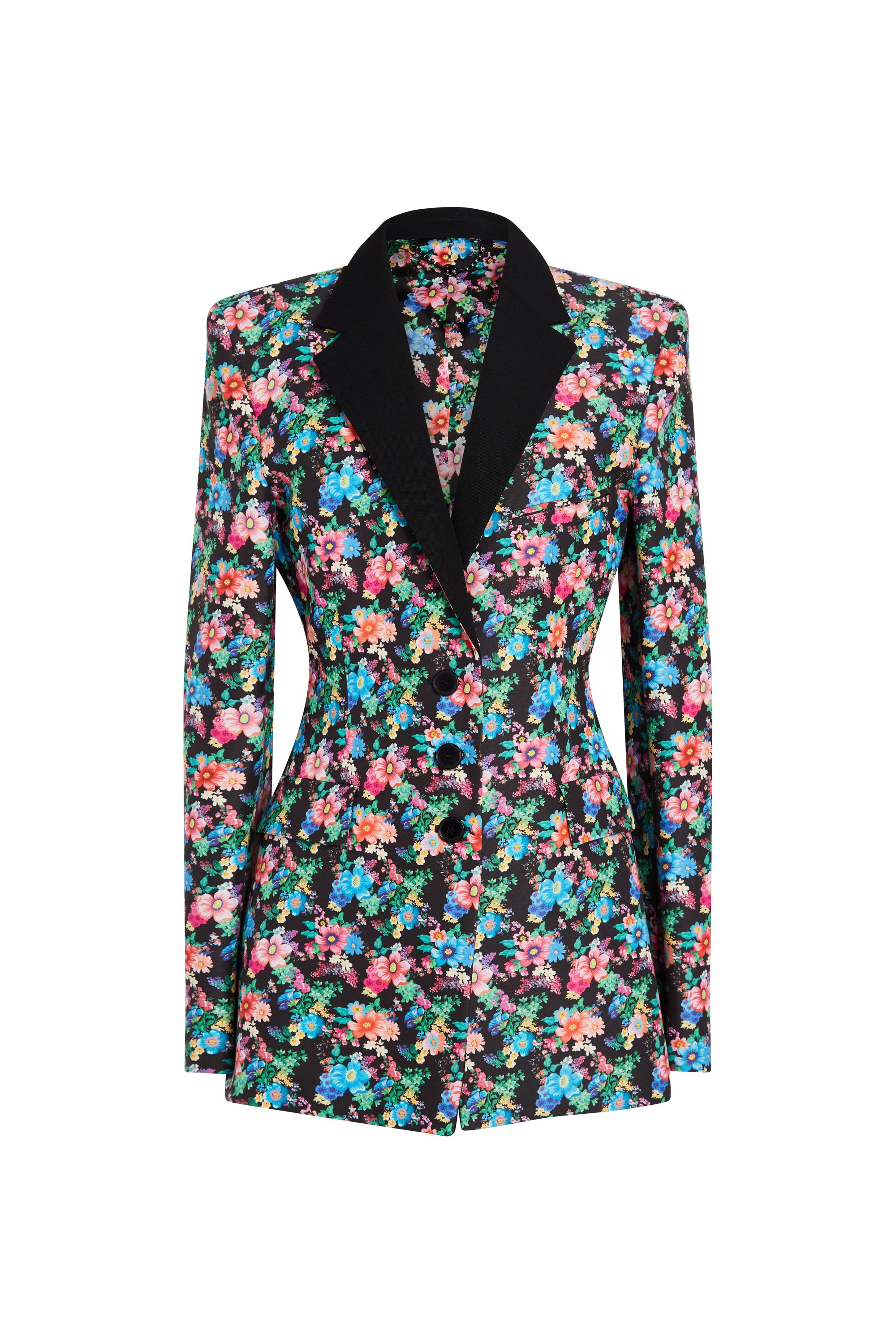 Veste blazer à imprimé liberty - Black Mecanic Flower