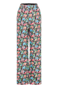 ZDOUBLON Pantalon à imprimé liberty - Black Mecanic Flower