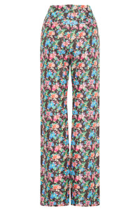 ZDOUBLON Pantalon à imprimé liberty - Black Mecanic Flower