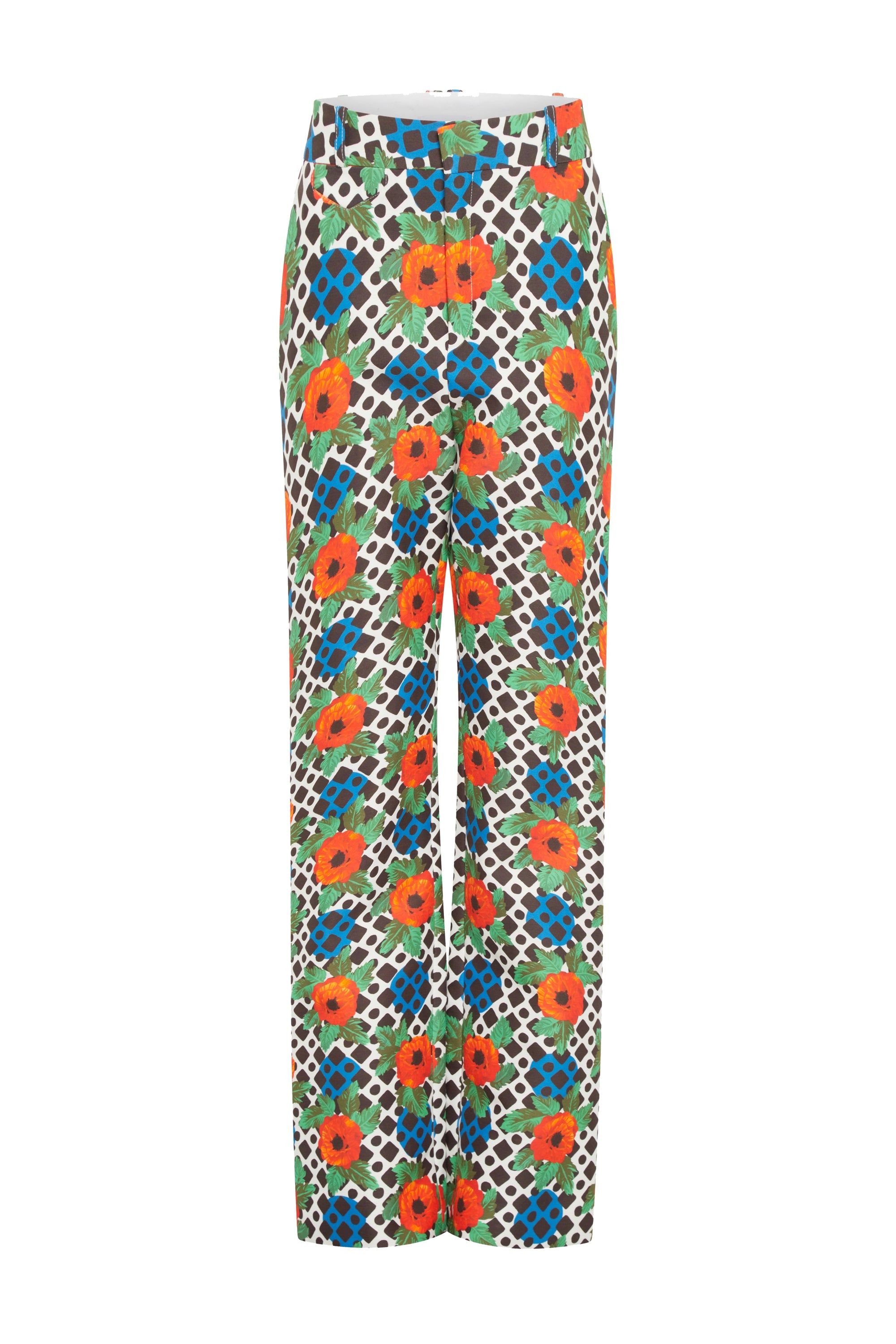 Pantalon évasé unisexe à fleurs - Orange Flower