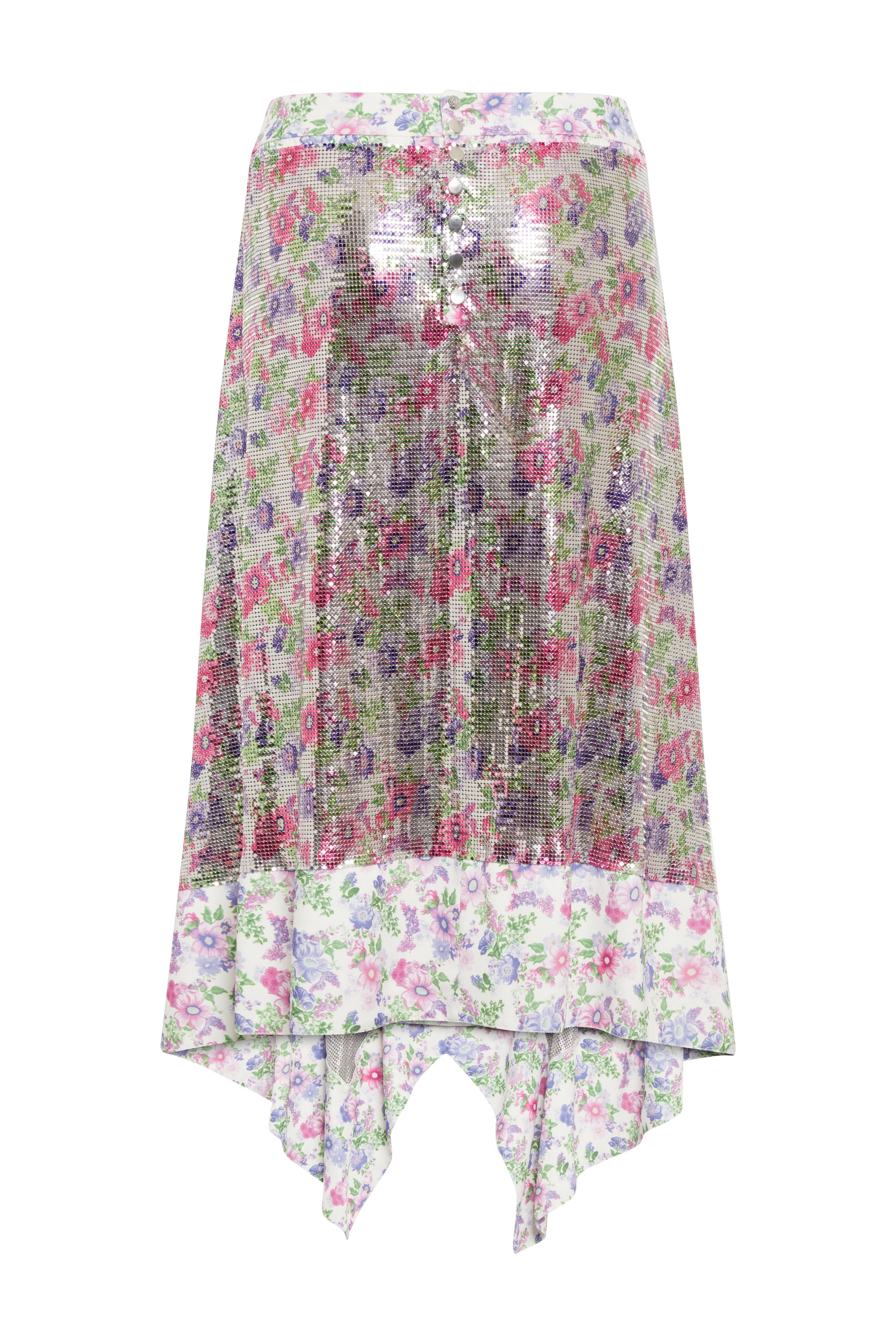 Jupe asymétrique et pailletée - Off White Mecanic Flower