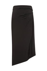 Jupe longue asymétrique à anneaux - Black
