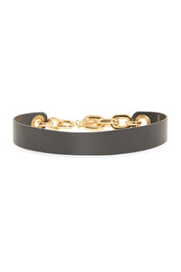 Ceinture à fermeture chaîne en cuir - Black