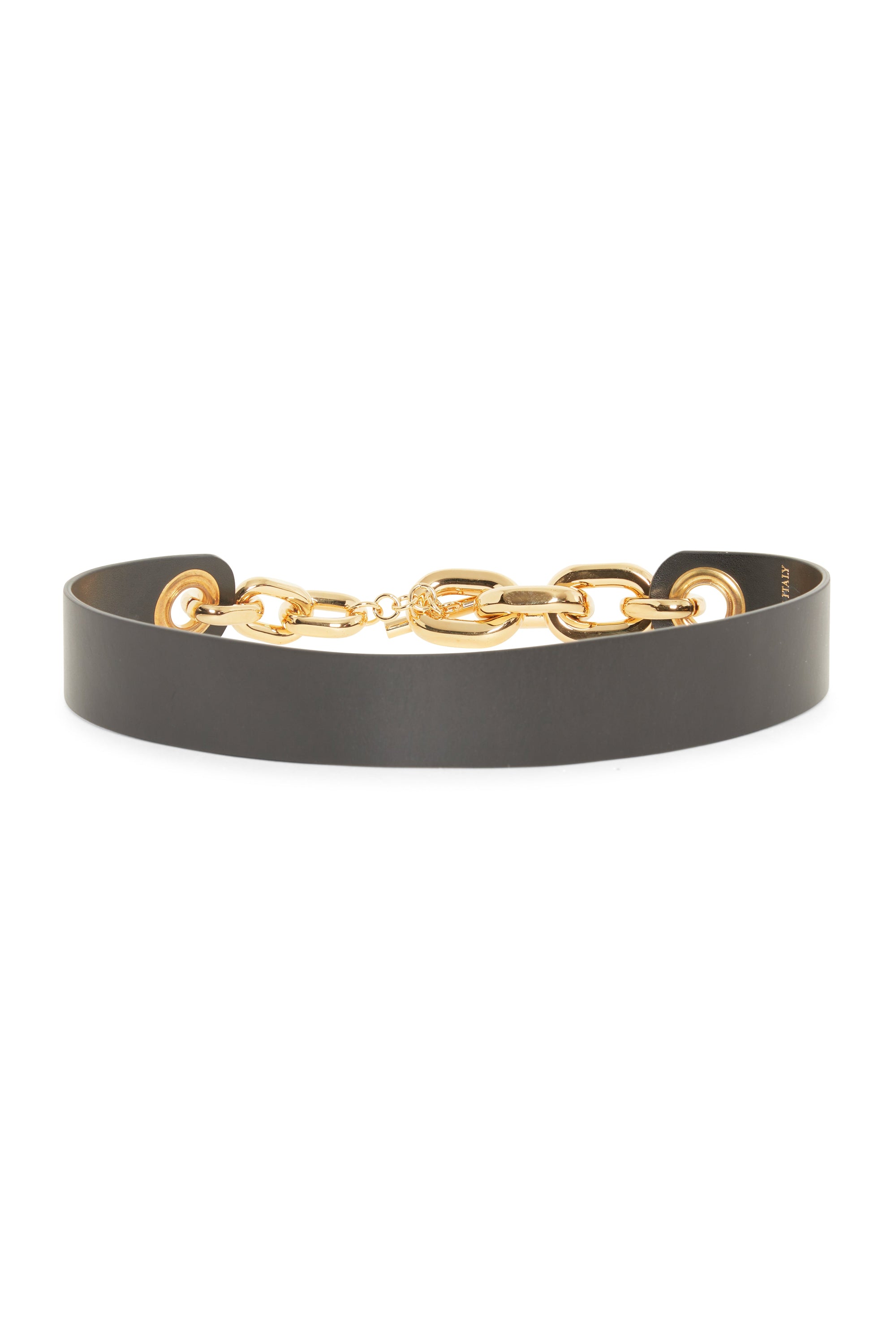Ceinture à fermeture chaîne en cuir - Black