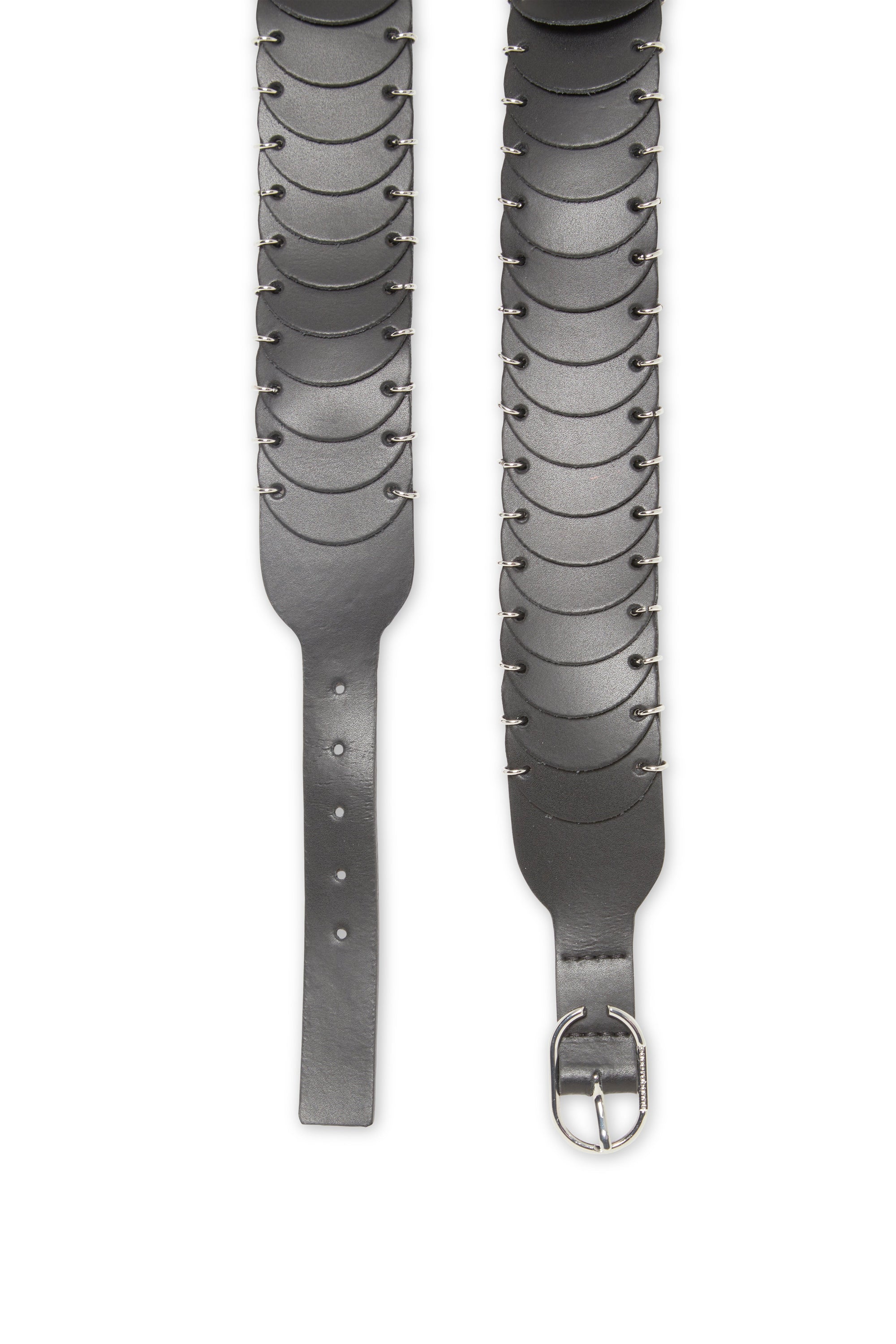 Ceinture multi disques en cuir - Black