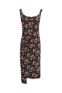 Robe fleurie à col large - Black Psychedelic Flower