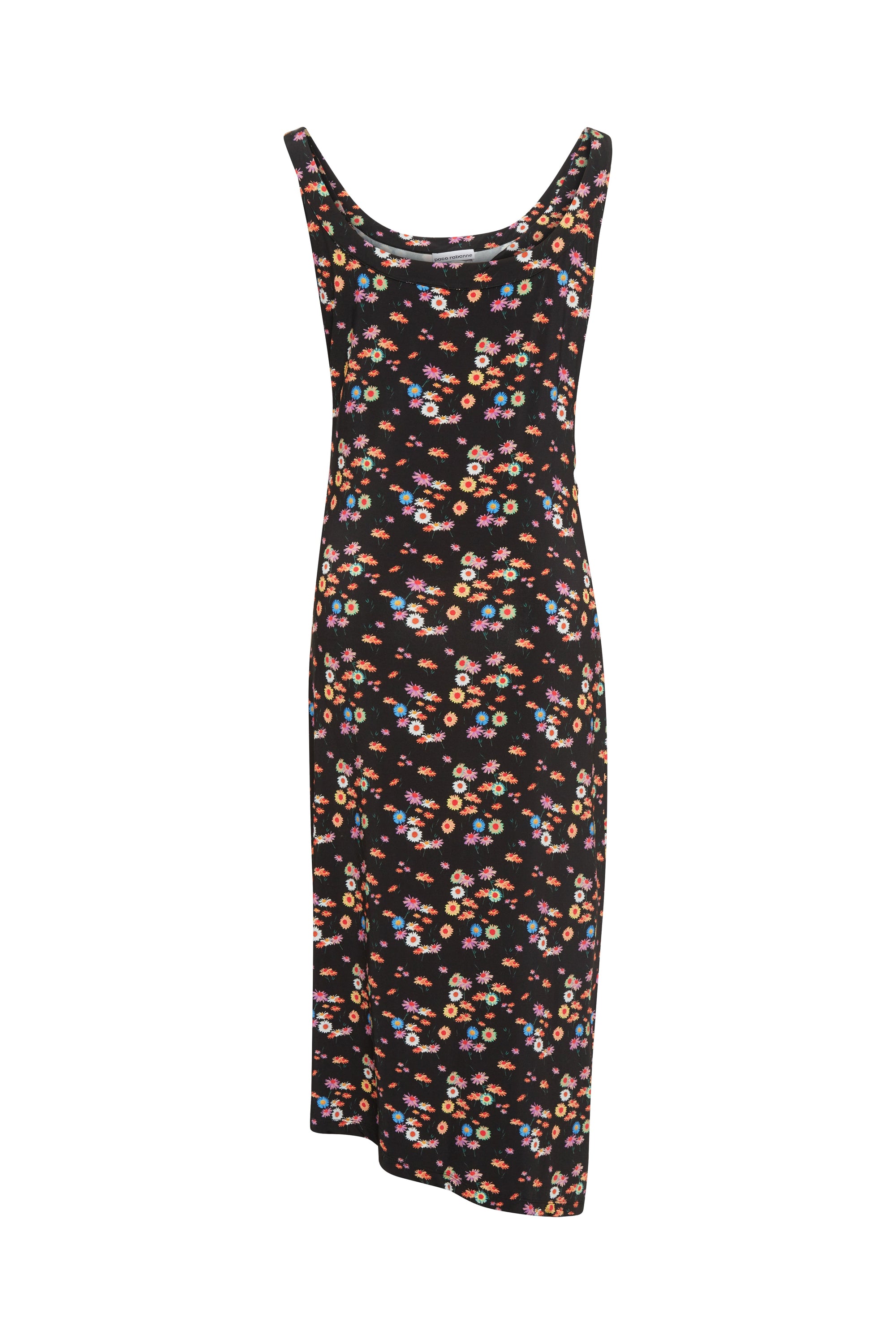 Robe fleurie à col large - Black Psychedelic Flower