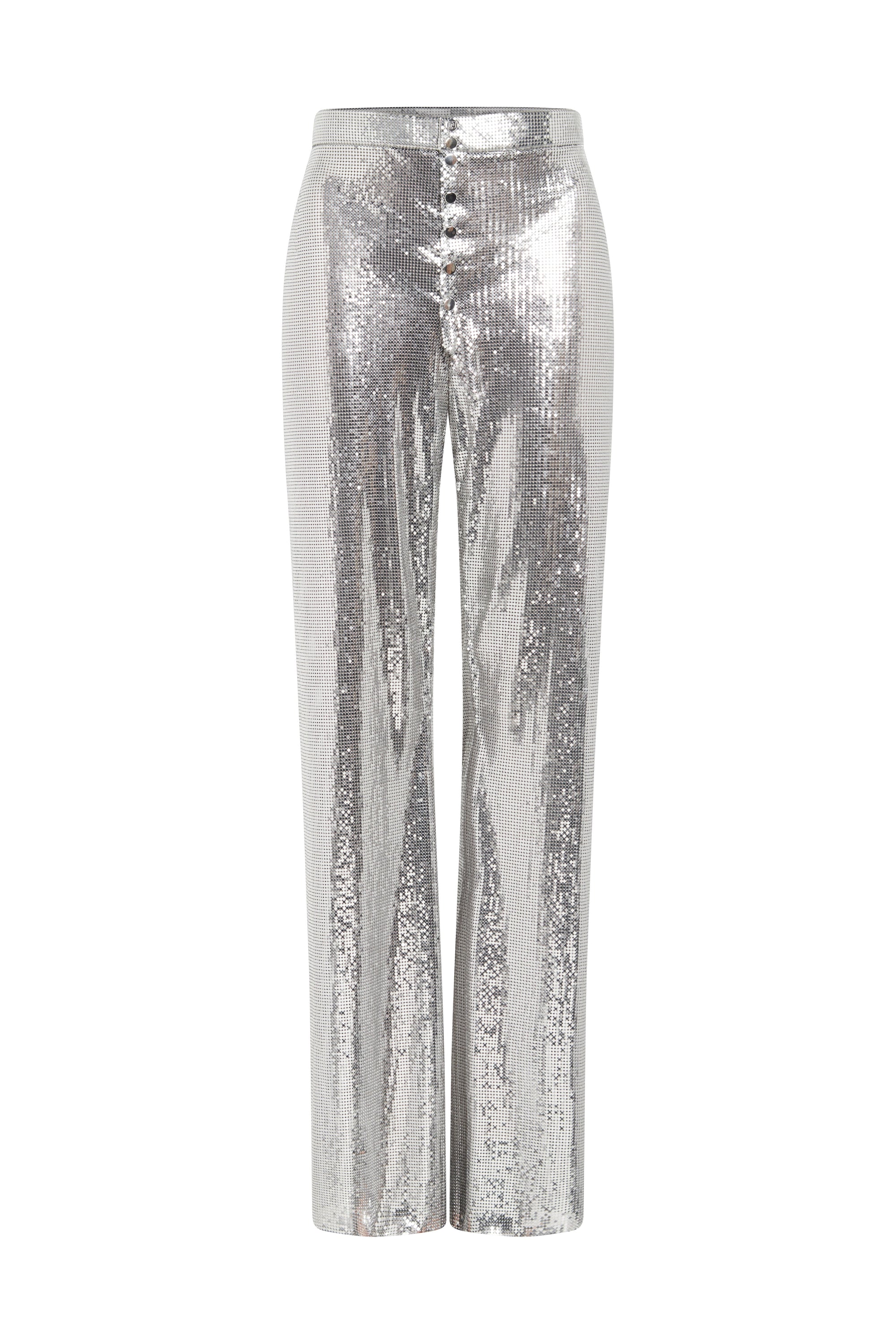Pantalon brillant à boutons - Silver