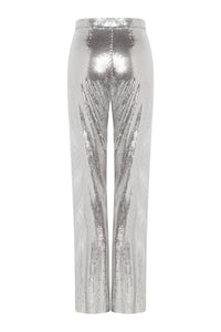 Pantalon brillant à boutons - Silver