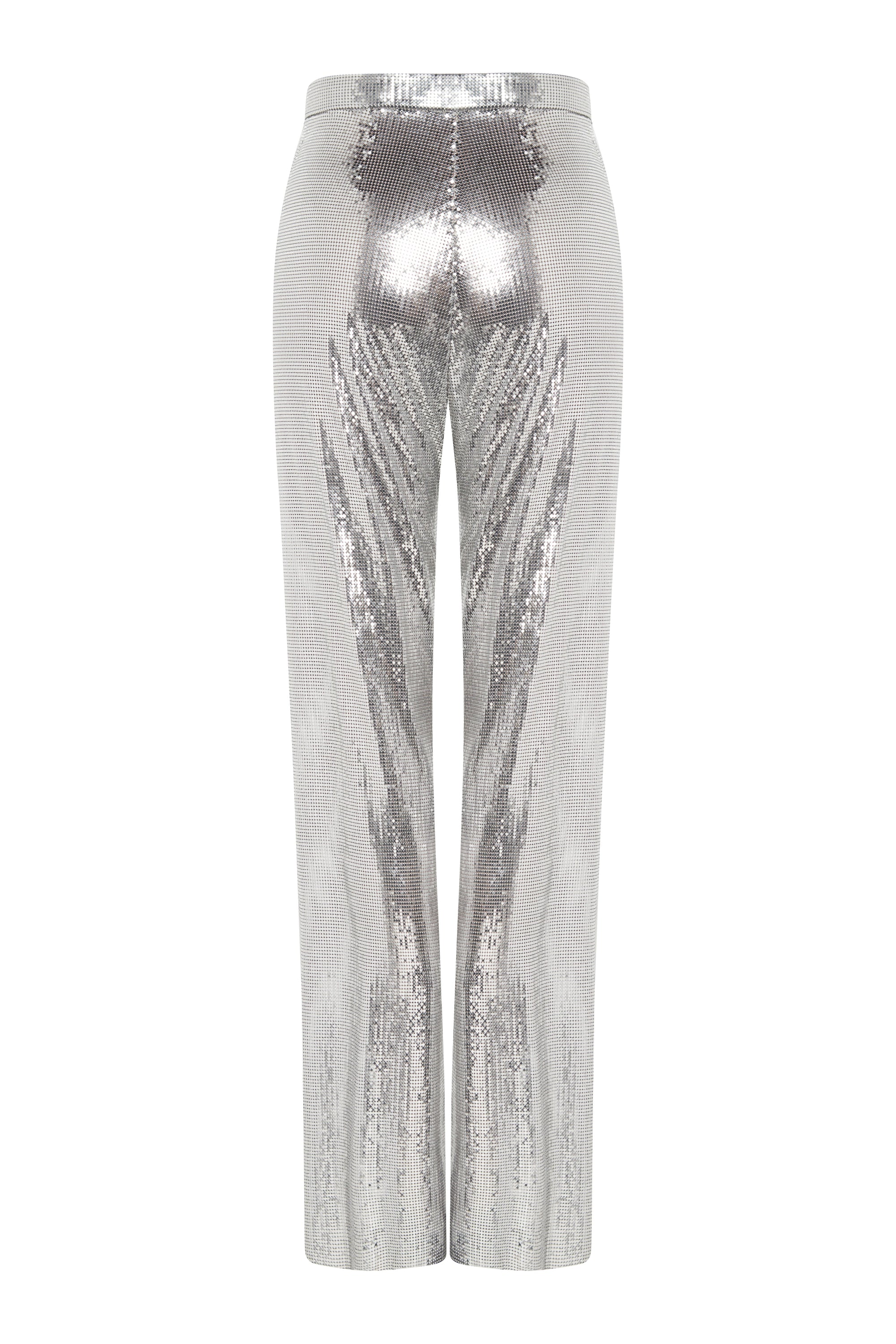 Pantalon brillant à boutons - Silver