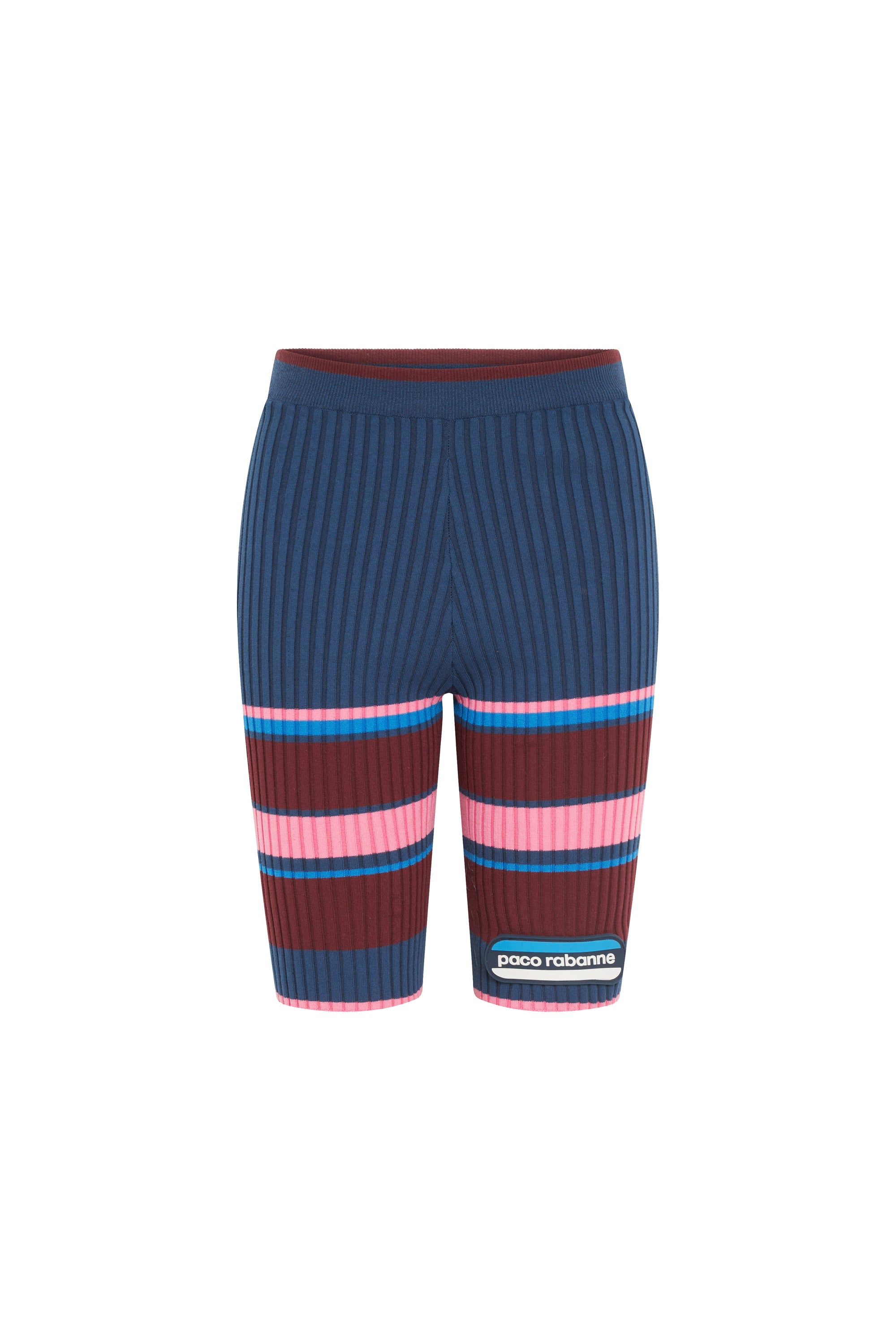 Cycliste côtelé tricolore - Multico Navy Pink