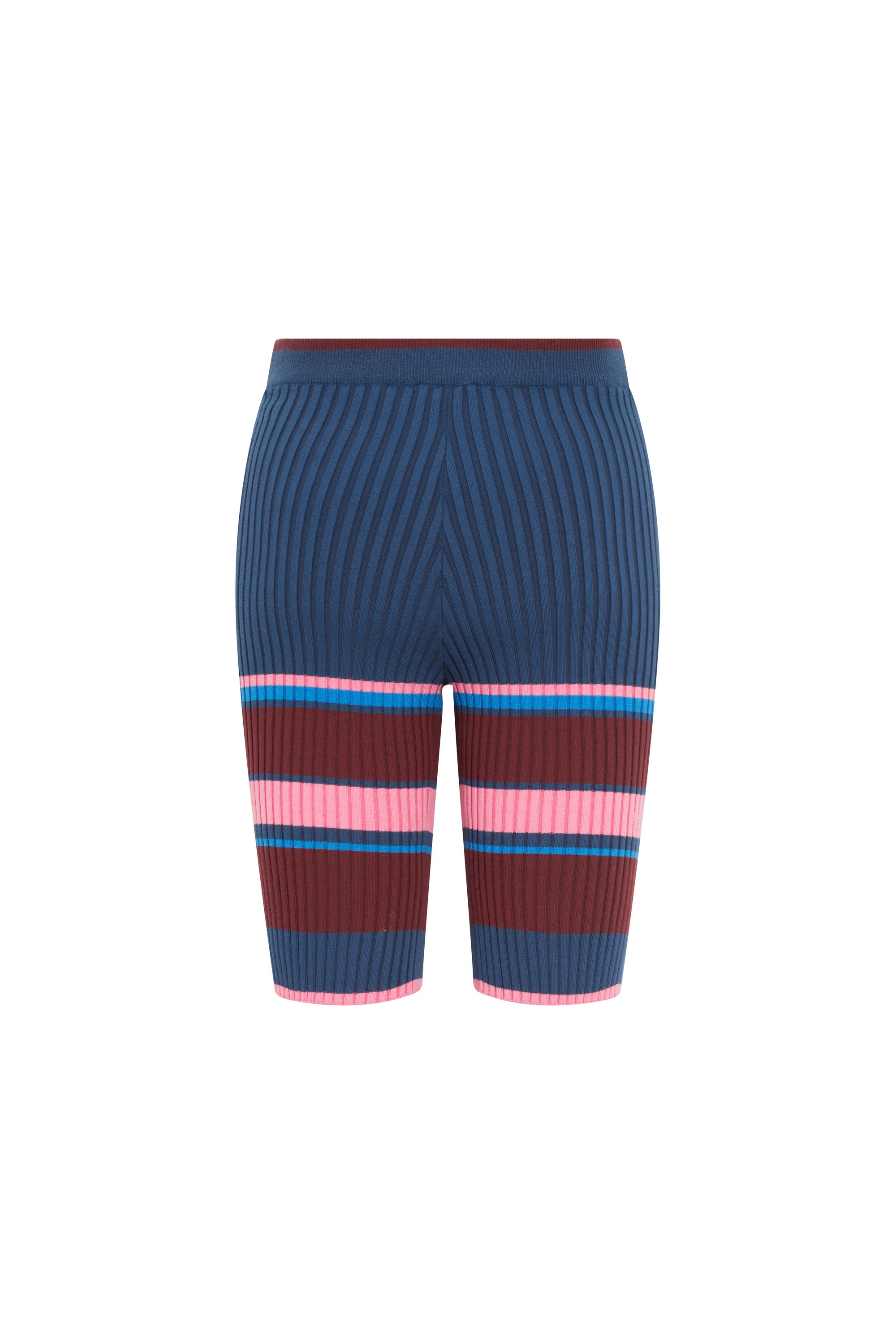 Cycliste côtelé tricolore - Multico Navy Pink