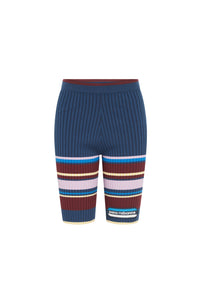 Cycliste côtelé tricolore - Multico Navy Yellow
