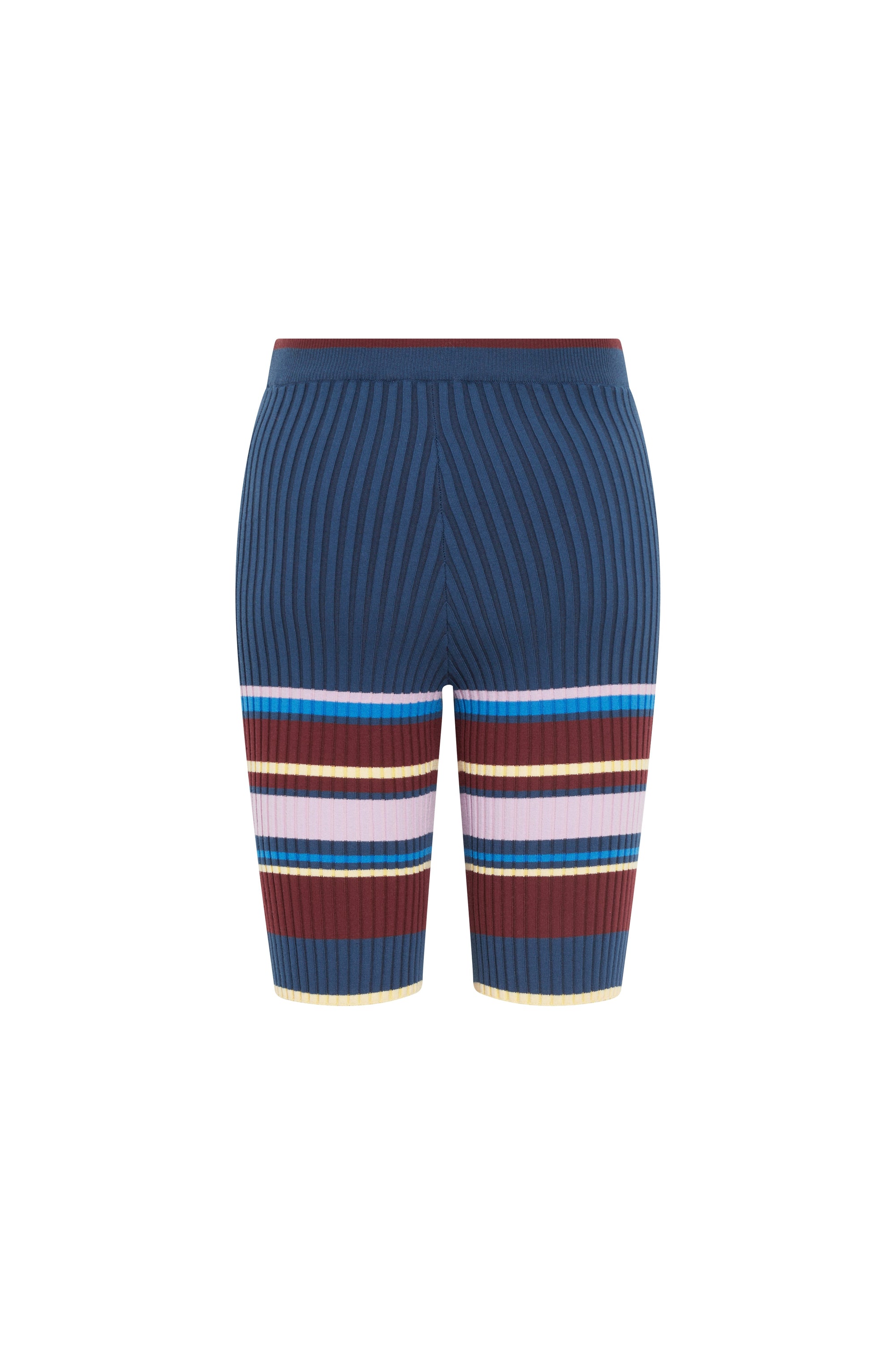 Cycliste côtelé tricolore - Multico Navy Yellow