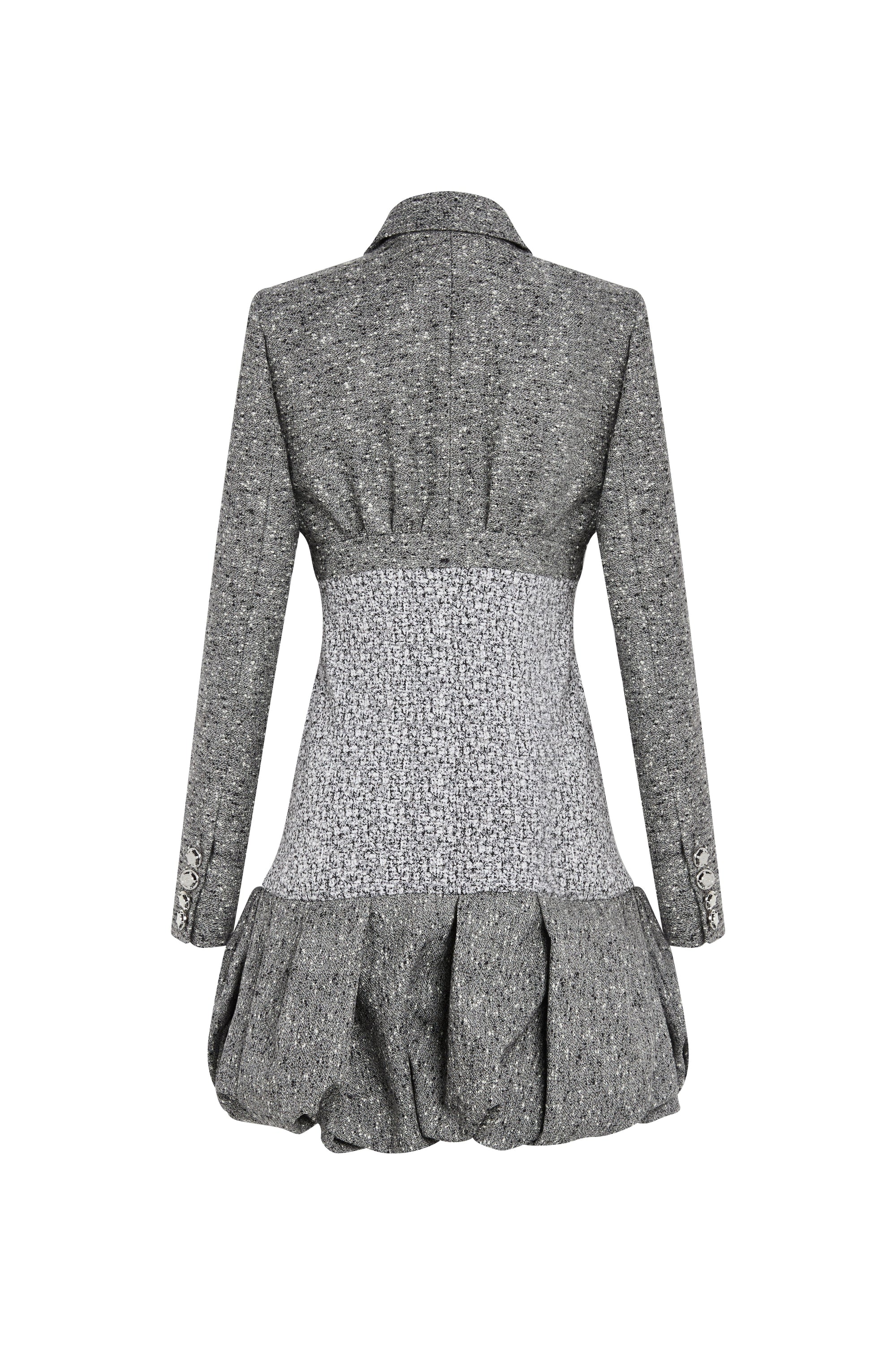 Manteau mi-long ajusté en laine - Black & White