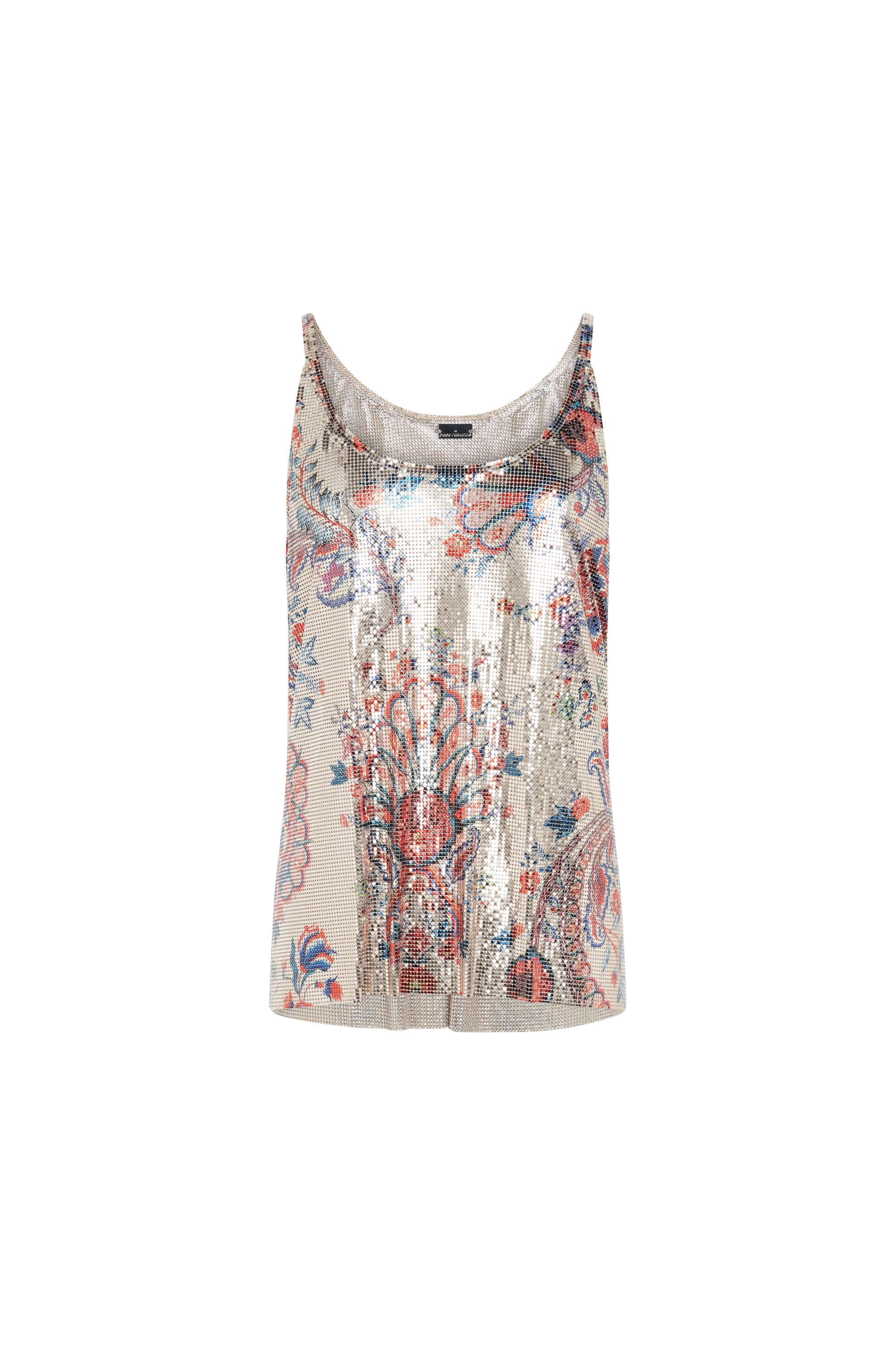 Top à fines bretelles fleuri - Paisley Light Gold