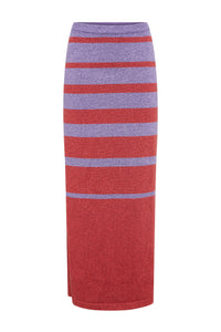 Jupe tube longue bicolore - Purple & Red