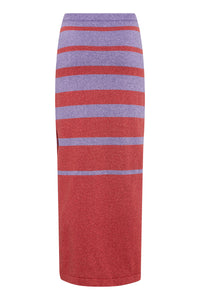 Jupe tube longue bicolore - Purple & Red