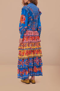 Jupe longue Ainika Lucy Floral - Bleu